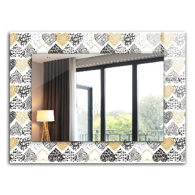 Rechthoekige spiegel met decoratie Kleurrijke harten