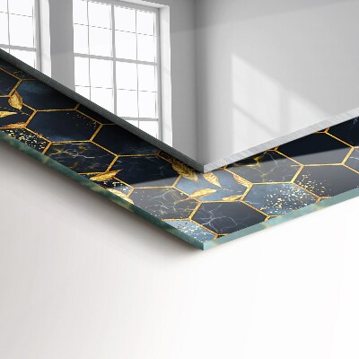 Rechthoekige spiegel met print Zeshoekige bladeren