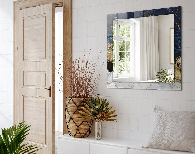 Rechthoekige spiegel met decoratie Marmeren abstractie