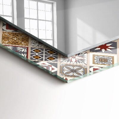 Rechthoekige spiegel met print Kleurrijke tegelpatronen