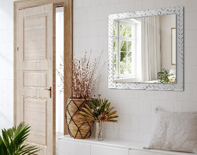 Rechthoekige spiegel met decoratie Geruite patroonlijnen