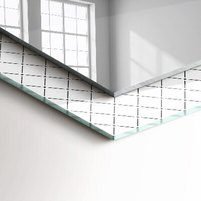 Rechthoekige spiegel met decoratie Geruite patroonlijnen