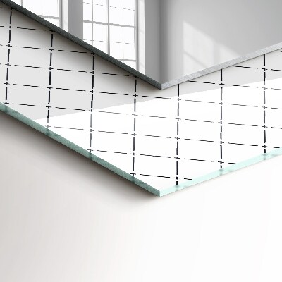 Rechthoekige spiegel met decoratie Geruite patroonlijnen