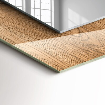Rechthoekige spiegel met print Houten textuur