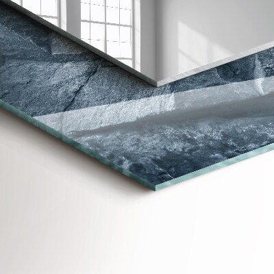 Rechthoekige spiegel met decoratie Rotstextuur steen