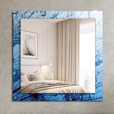 Rechthoekige spiegel met print Druppels op paardenbloemen