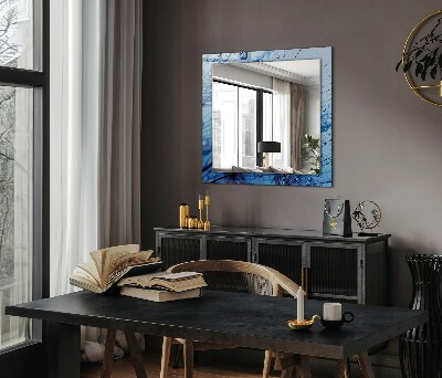 Rechthoekige spiegel met print Druppels op paardenbloemen