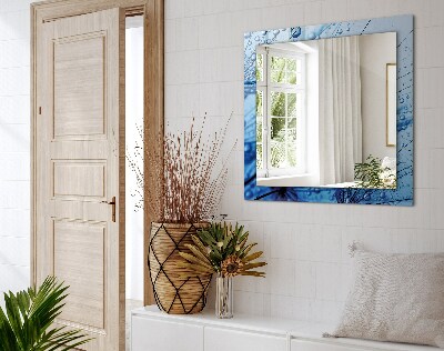 Rechthoekige spiegel met print Druppels op paardenbloemen