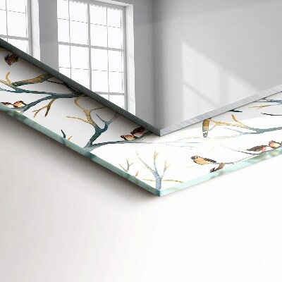 Rechthoekige spiegel met decoratie Vogels op de takken