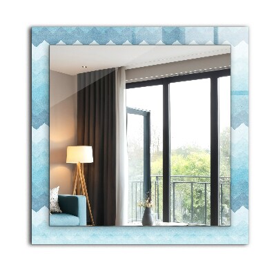 Rechthoekige spiegel met print Zigzag-gradiëntpatroon