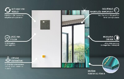 Rechthoekige spiegel met decoratie geometrische vormen