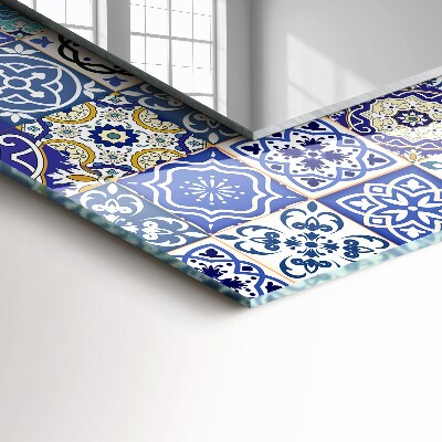 Rechthoekige spiegel met print Marokkaanse patronen