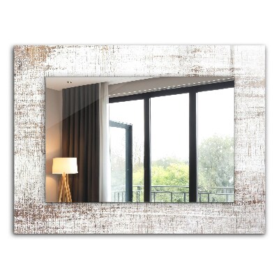 Rechthoekige spiegel met decoratie Oud hout
