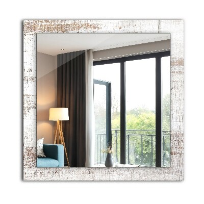 Rechthoekige spiegel met decoratie Oud hout