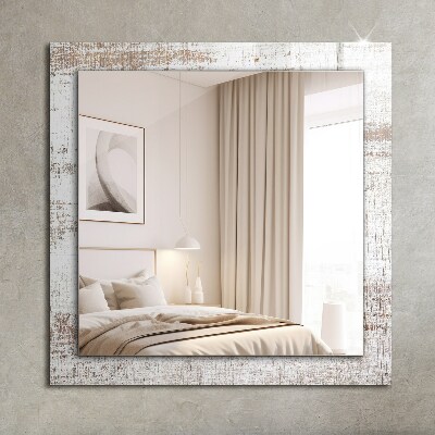 Rechthoekige spiegel met decoratie Oud hout