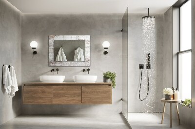 Rechthoekige spiegel met decoratie Oud hout