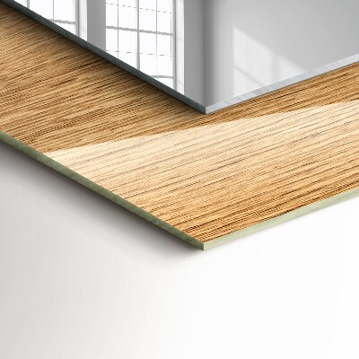 Rechthoekige spiegel met decoratie Hout met structuur