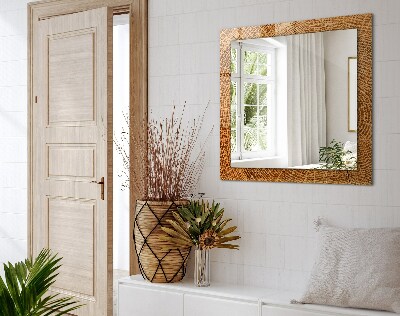 Rechthoekige spiegel met decoratie Doorsnede van een boomstam met groeiringen