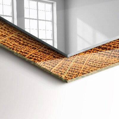 Rechthoekige spiegel met decoratie Doorsnede van een boomstam met groeiringen