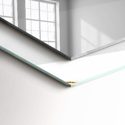 Rechthoekige spiegel met print Wit marmerpatroon