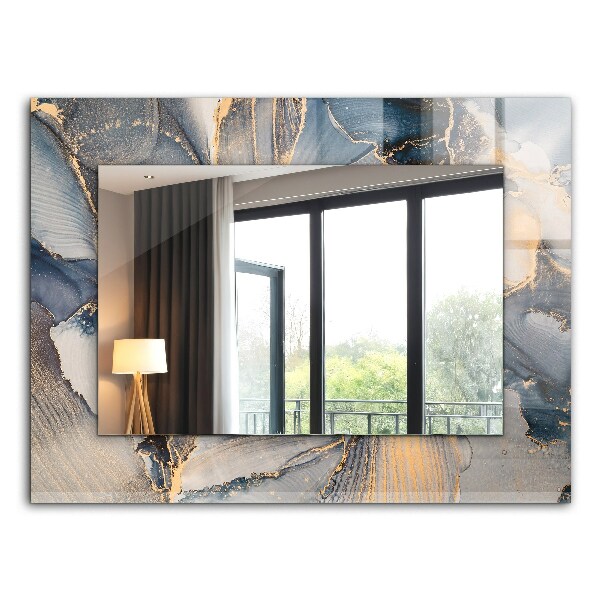 Rechthoekige spiegel met decoratie Abstracte blauwe kunst