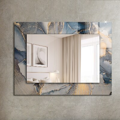 Rechthoekige spiegel met decoratie Abstracte blauwe kunst