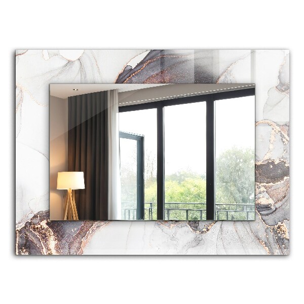 Rechthoekige spiegel met print Abstracte marmerkunst