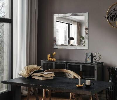 Rechthoekige spiegel met print Abstracte marmerkunst