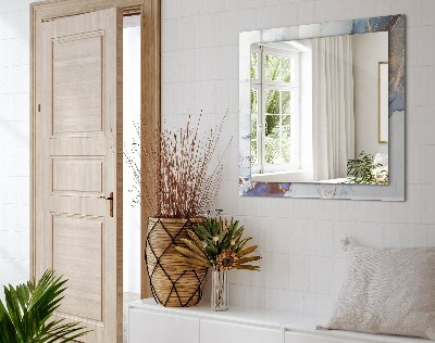 Rechthoekige spiegel met decoratie Abstracte marmerkunst