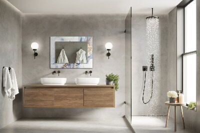 Rechthoekige spiegel met decoratie Abstracte marmerkunst