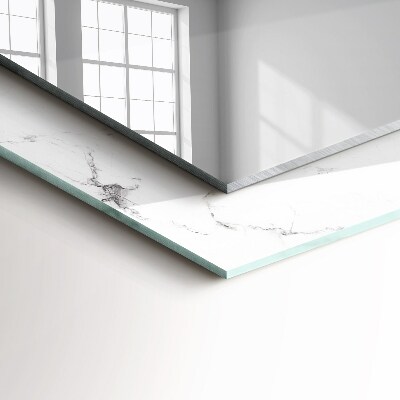 Rechthoekige spiegel met print Wit marmerpatroon