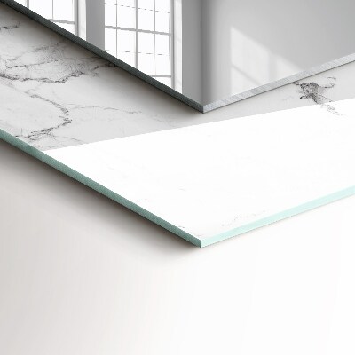 Rechthoekige spiegel met print Wit marmerpatroon