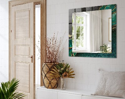 Rechthoekige spiegel met decoratie Groene abstracte patronen