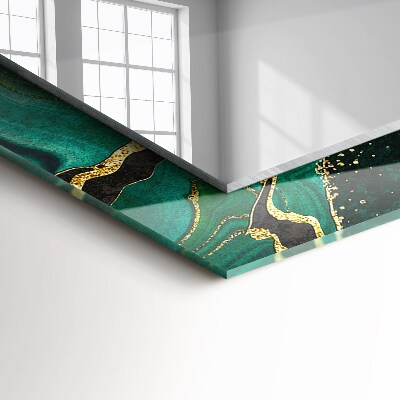 Rechthoekige spiegel met decoratie Groene abstracte patronen