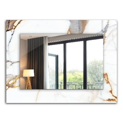 Rechthoekige spiegel met print Geaderd marmer