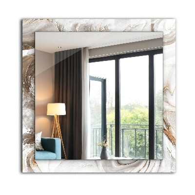 Rechthoekige spiegel met print Abstract marmerpatroon