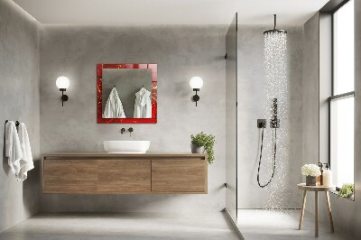 Rechthoekige spiegel met decoratie Abstracte rode verf