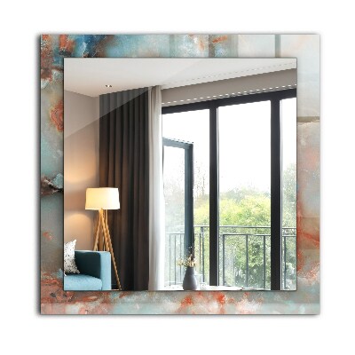 Rechthoekige spiegel met print Abstracte kleurrijke textuur