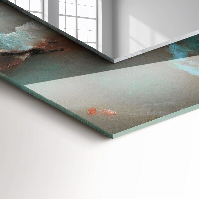 Rechthoekige spiegel met print Abstracte kleurrijke textuur