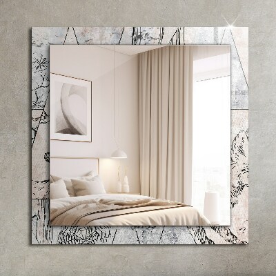 Rechthoekige spiegel met print Hertenvos planten