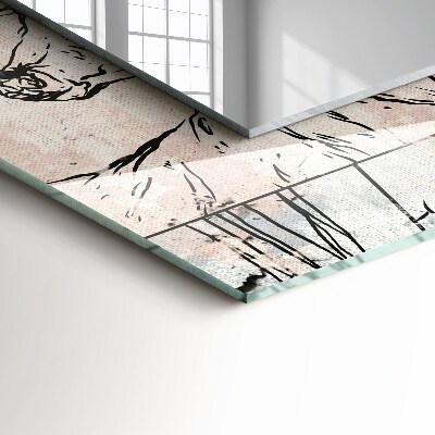 Rechthoekige spiegel met print Hertenvos planten