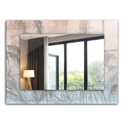 Rechthoekige spiegel met decoratie Pastelkleurige planten