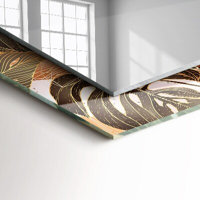 Rechthoekige spiegel met print Bladeren tropisch patroon