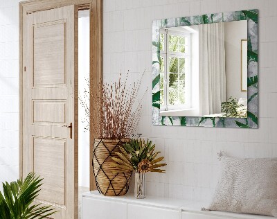 Rechthoekige spiegel met print De groene bladeren van de plant