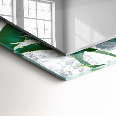 Rechthoekige spiegel met print De groene bladeren van de plant