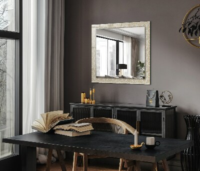 Rechthoekige spiegel met print Gele ornamenten