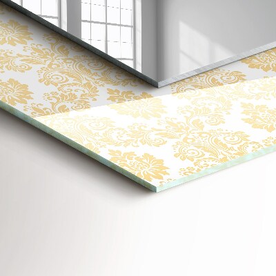 Rechthoekige spiegel met print Gele ornamenten