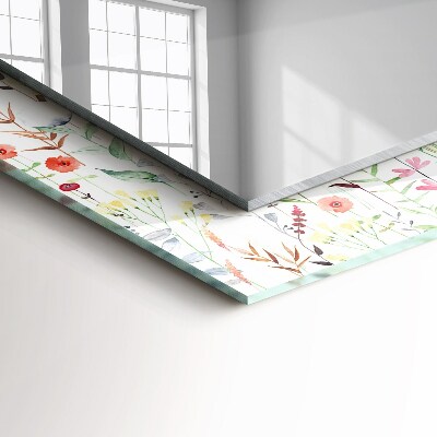 Rechthoekige spiegel met decoratie Bloemen aquarelpatroon