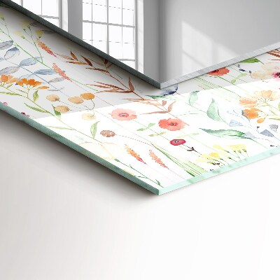 Rechthoekige spiegel met decoratie Bloemen aquarelpatroon