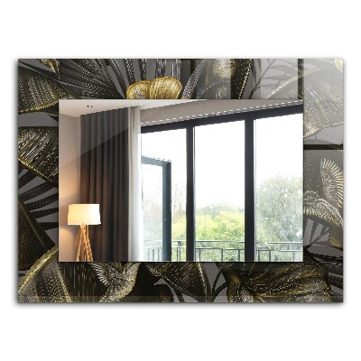 Rechthoekige spiegel met print Bloemen en kolibries